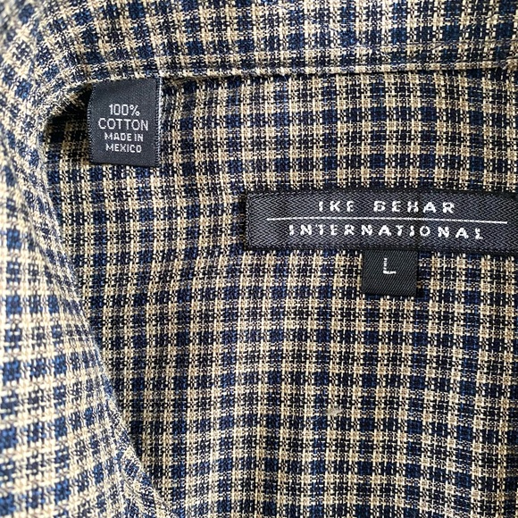 IKE BEHAR MEN’S SPORT SHIRT 100% COTTON, SIZE LARGE NWOT - Picture 8 of 16